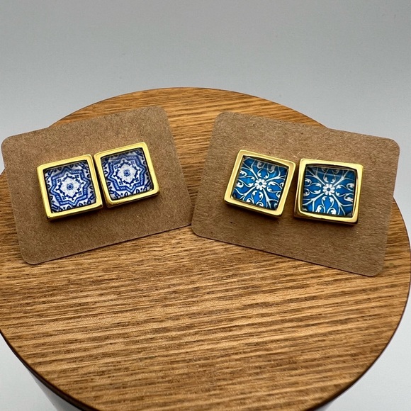 Elegant Boho Stud Earrings -Gold Trendy Stud Earrings- Stylish Stud Earring Set - Picture 13 of 15